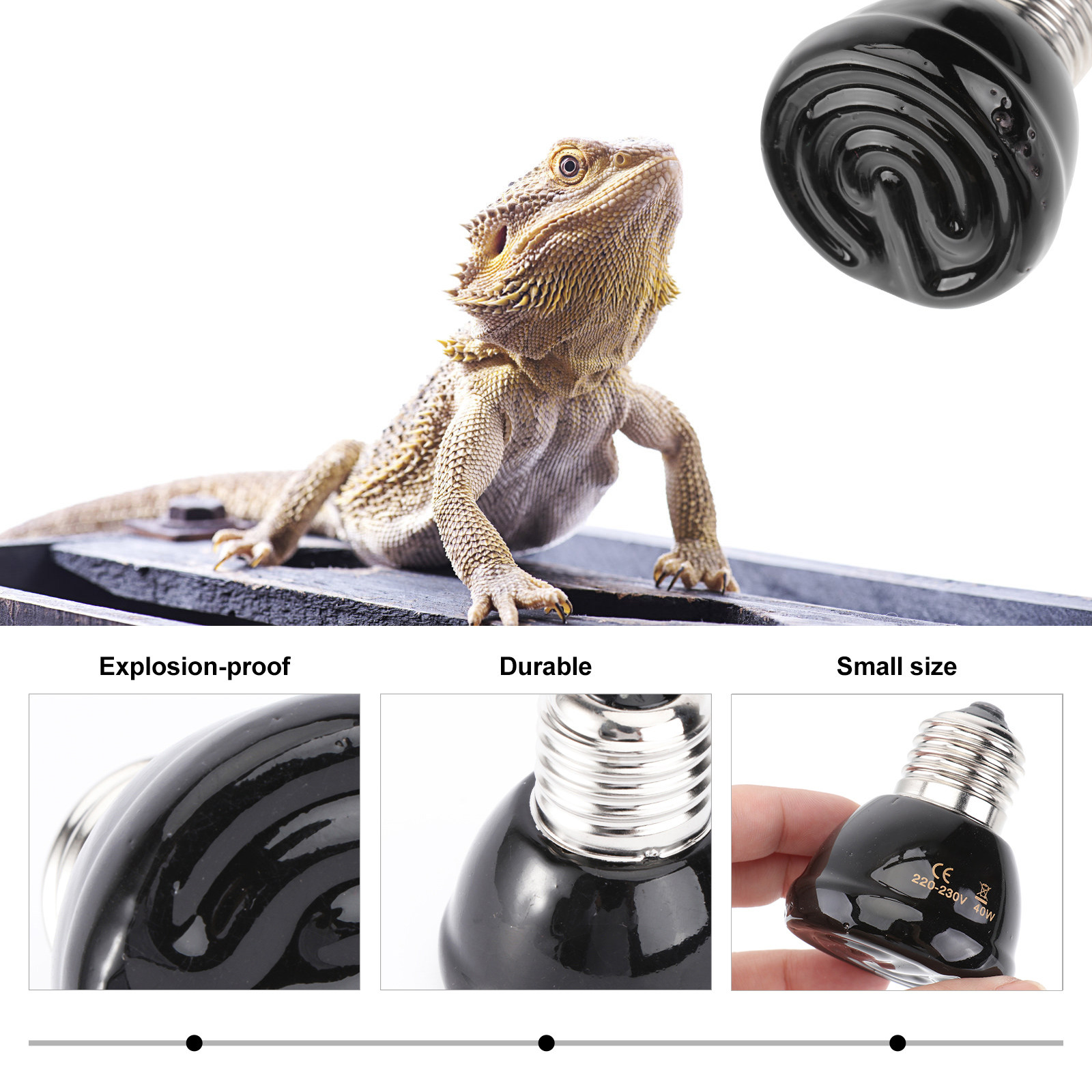 1Pcs 40W E27 Heat Lamp Reptile - огляд і ціна Ceramic Heat Emitter